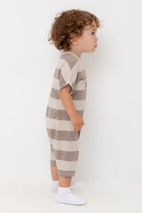 полукомбинезон  для мальчика  КР 6499/бежевый,коричневый,полоска к552