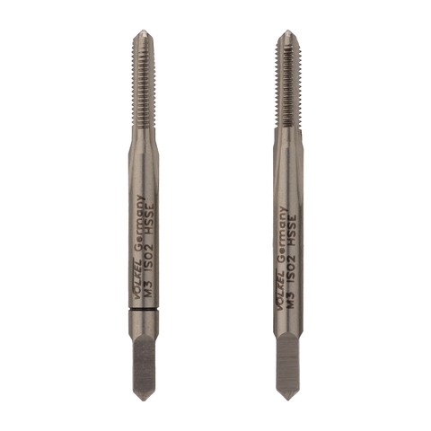 Метчик М 3,0х0,5 (Комплект 2шт) DIN352 HSSE 6h 40мм a=2,7 Volkel 57326-2PC