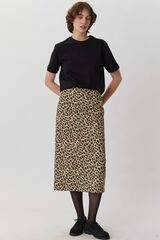 Юбка с разрезом с леопардовым принтом