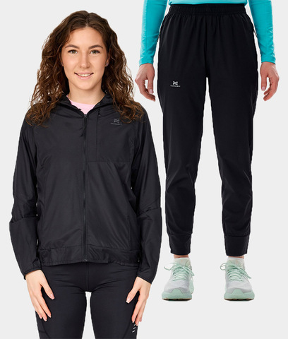 Женский беговой костюм с капюшоном Nordski Easy Run Pro Light Black
