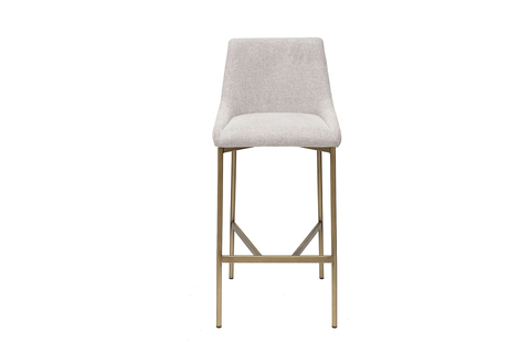 Стул высокий барный 101x45см Garda Decor белая рогожка/бронза