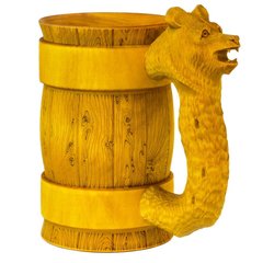 Кружка пивная деревянная WOOD&GOOD Bear с резной ручкой, 500 мл