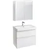 Шкафчик для раковины Geberit Smyle Square, с двумя выдвижными ящиками: B=73.4см, H=61.7см, T=47см, Белый / Высокоглянцевое покрытие