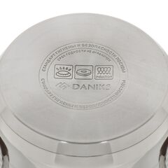 Кастрюля нерж, 2 л, крышка стекло, Daniks, Веллингтон, GS-01415-16CA, индукц