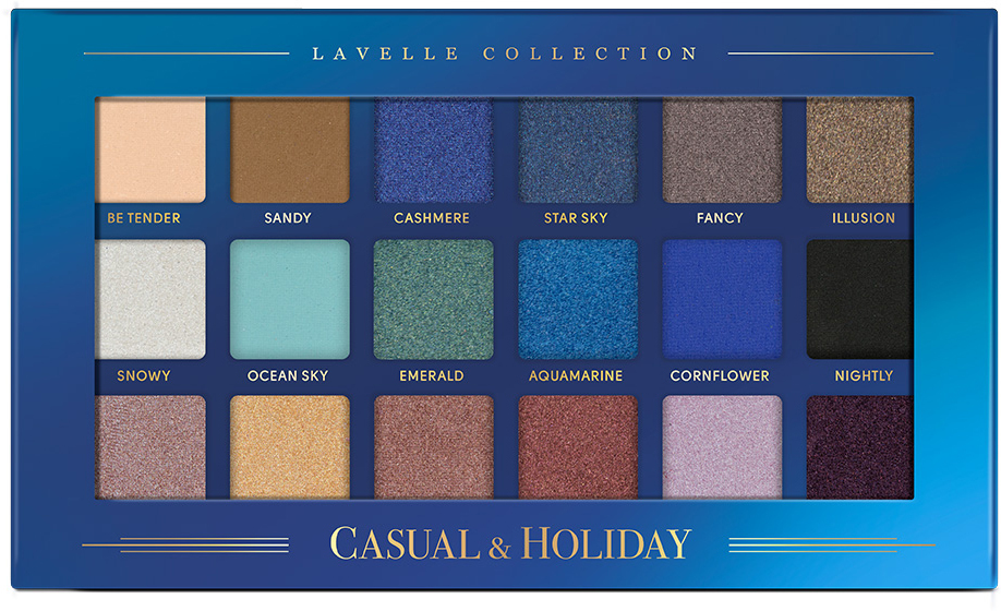 LavelleCollection Тени для век CASUAL&HOLIDAY 18 цветов тон 01 праздничный (holiday)