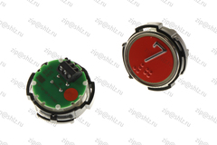 Кнопка (кнопочный модуль) RT42 RUS "7 Этаж", круглая, красная подсветка, Брайль.