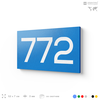 Номер на дверь 772, табличка на дверь для офиса, квартиры, кабинета, аудитории, склада, голубая 120х70 мм, Айдентика Технолоджи