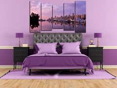 Модульная картина "Мегаполис у реки"