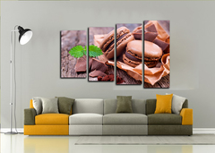 Модульная картина "Шоколадные макаруны"