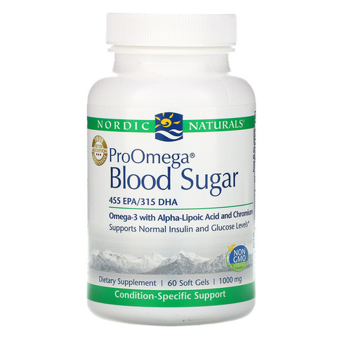 Nordic Naturals, ProOmega Blood Sugar, 1000 мг, 60 капсул