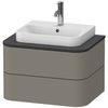 Duravit Happy D.2 Plus Тумба подвесная  408x650x480мм 2  ящика, цвет: stone grey satin matt HP496009292