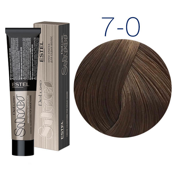 Купить Estel Professional DeLuxe Silver 7-0 (Русый) - Крем-краска для седых  волос