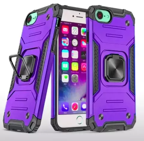 Противоударный чехол Strong Armour Case с кольцом для iPhone 6, 6s, 7, 8, SE 2020, SE 2022 (Фиолетовый)