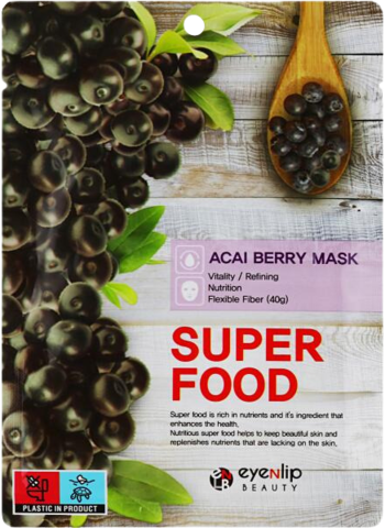 Eyenlip Маска на тканевой основе с экстрактом ягод асаи Super Food Mask # Acai Berry