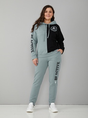 Костюм с брюками КБофл-111П/шалфей-черный