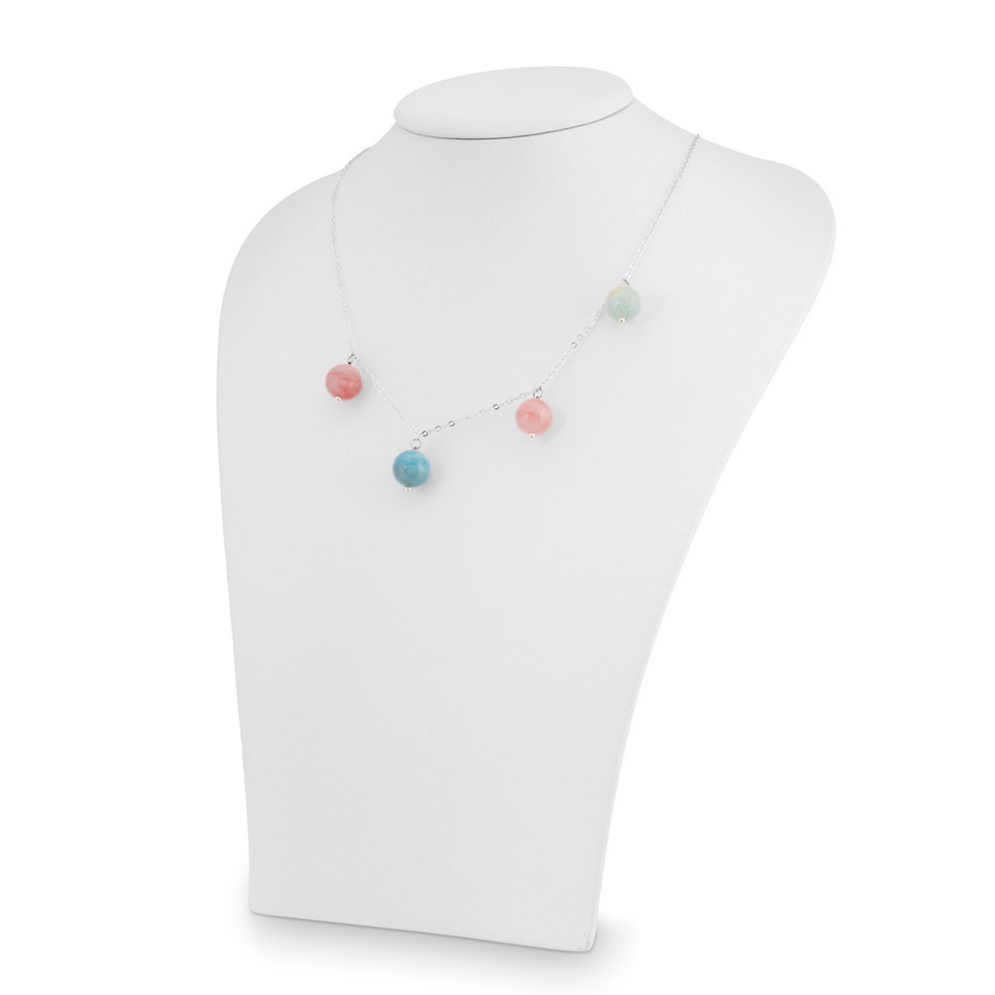 Серебряное колье из берилла