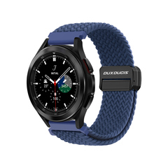Эластичный ремешок синего цвета (Storm Blue) от Dux Ducis для смарт часов Samsung Galaxy Watch 45 и 46мм (размер крепления 22мм), серия Strap (Mixture Pro Series)