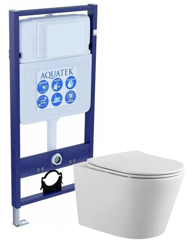 Aquatek SET AQUATEK ВЕГА (рама AQUATEK Standard INS-0000012(без клавиши и крепежа)+унитаз ВЕГА AQ1905-00 с тонким сиденьем soft-close