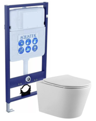 Aquatek SET AQUATEK ВЕГА (рама AQUATEK Standard INS-0000012(без клавиши и крепежа)+унитаз ВЕГА AQ1905-00 с тонким сиденьем soft-close фото