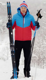 Утеплённая прогулочная лыжная куртка Nordski Montana RUS Blue-Red мужская