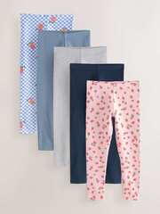 Легинсы для девочки Next E61-331, 5 шт., Голубой, Розовый, Серый