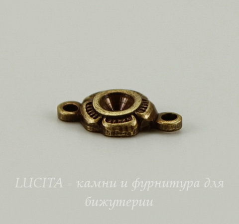 Сеттинг - основа - коннектор "Цветочек" (1-1) для страза 2,5 мм (оксид латуни)