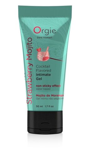 Съедобный интимный гель Orgie Lube Tube Cocktail Strawberry Mojito - 50 мл.