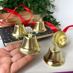 Колокольчик металлический, для декора и творчества, размер 4 см, цвет золотой, набор 5 шт