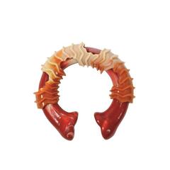 MPets игрушка для собак Карнивор круглая кость, вкус бекона, красная 17,8 x 9,3 x 4,1 см