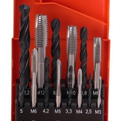 Набор метчиков машинных M3 -M12 HSS DIN371/376 (B/4-5P, + сверла) 14пр Bucovice(CzTool) 104001