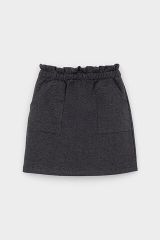 юбка  для девочки  КР 7143/темно-серый меланж к503