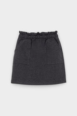 юбка  для девочки  КР 7143/темно-серый меланж к503