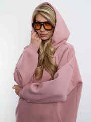 Худи женское оверсайз с начесом basis Розовая Пудра