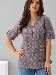 Блузка БЛ-122/ришелье-кофе