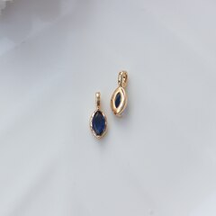 Подвеска Маркиз с синим фианитом, 14*5 мм, позолота, П403