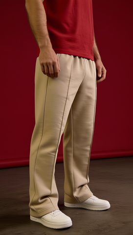 Спортивные брюки с логотипом "ЯМАЛ" бежевые