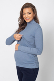 Водолазка для беременных и кормящих 16343 голубой