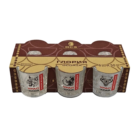 Урал Сувенир - Урал набор рюмок 6 шт №0001 Животные