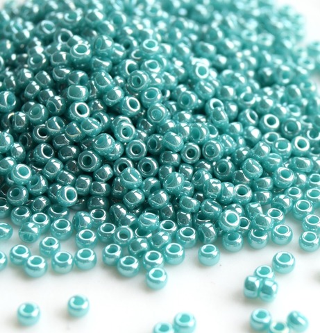 RR-0435 Бисер круглый Миюки 11/0 Бирюзовый глянцевый непрозрачный /Miyuki round 11/0 Opaque Turquoise Luster