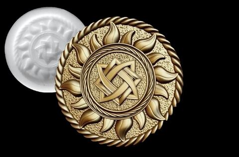 Силиконовый молд Славянский Оберег звезда Руси (Квадрат Сварога) в солнце