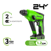 Перфоратор аккумуляторный бесщеточный Greenworks Арт. 3803107UA, 1,2 Дж, 24V, c 1хАКБ 2Ач и ЗУ — фото 1