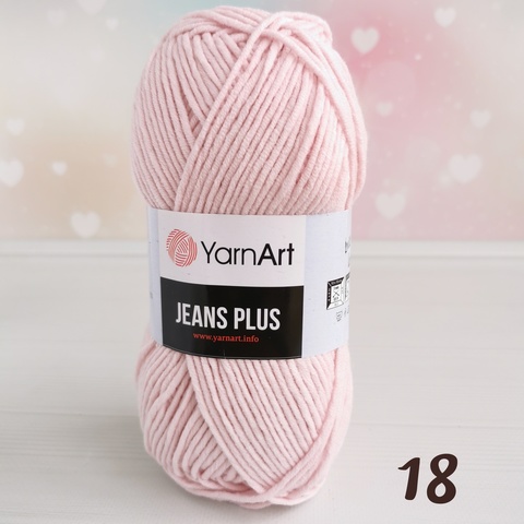 YARNART JEANS PLUS 18, Нежный розовый