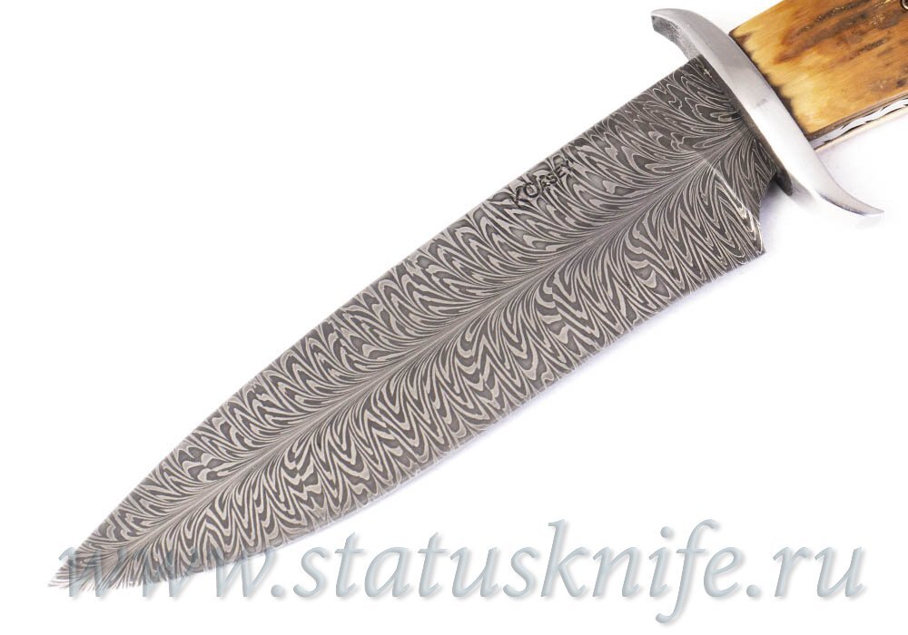 Нож Kevin Casey Feather Damascus Fixed Blade