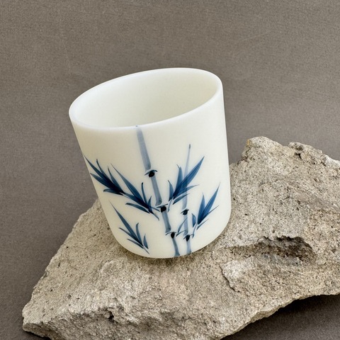 Чашка с бамбуком, цилиндр, фарфор, 100мл