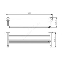 Полка с полотенцедержателем KAISER Сlassic KH-2009 Chrome схема