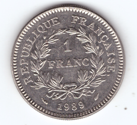 Франция 1 франк 1989 — 200 лет объединения штатов