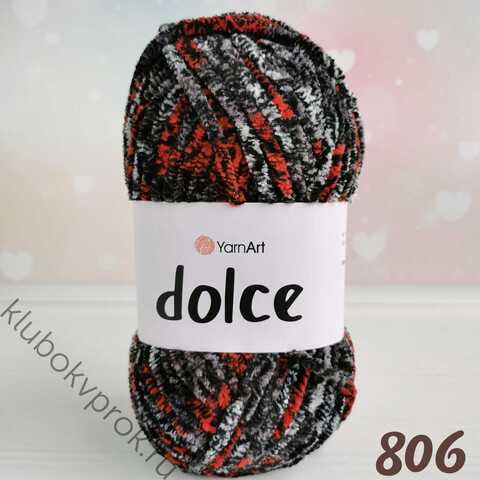 YARNART DOLCE 806, Черный красный