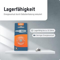 Батарейка LR43 / LR1142 / AG12 ANSMANN 1.5V