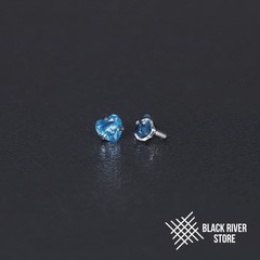 Cubic Zirconia Heart Aqua