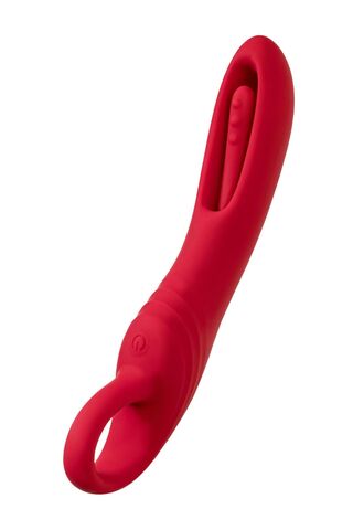 Малиновый стимулятор с двигающимся язычком Begonia - 18,5 см. - ToyFa Flovetta 457725